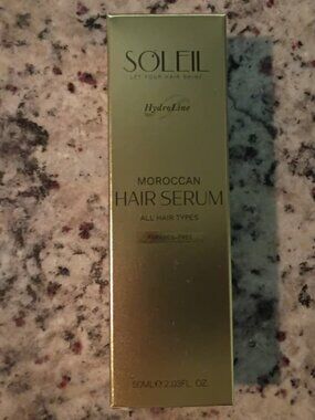 SOLEIL MOROCCAN HAIR SERUM-PARABEN-FREE- ALL HAIR TYPES-2.03 oz/60 ml-NEW-SEALED